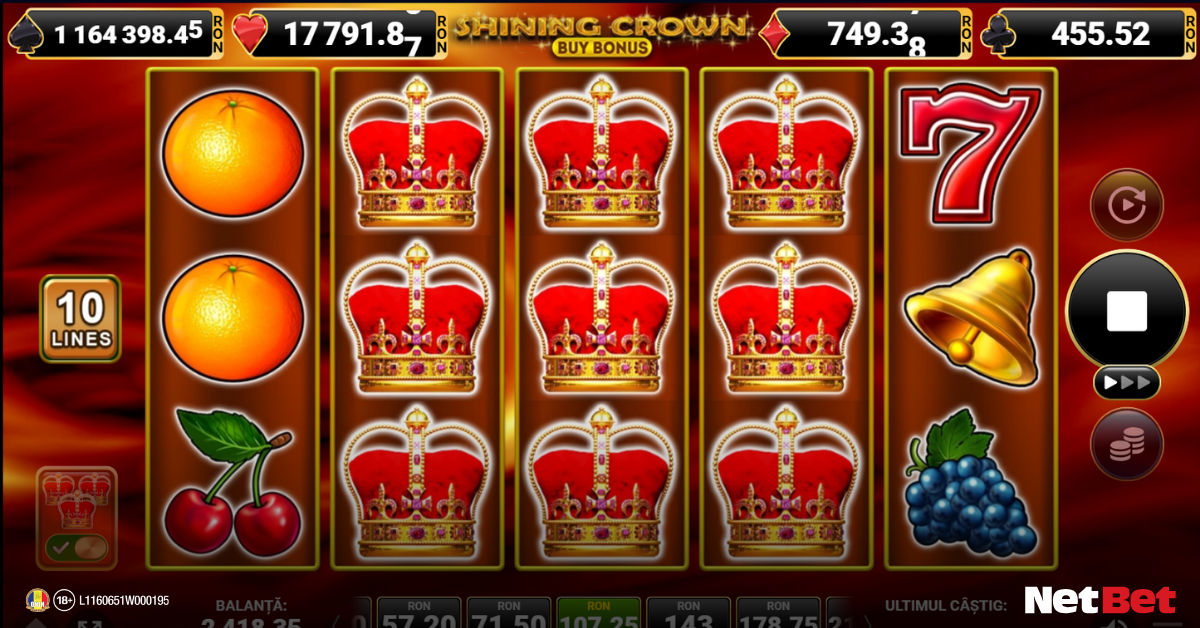 Shining Crown Buy Bonus câștig garantat coroane