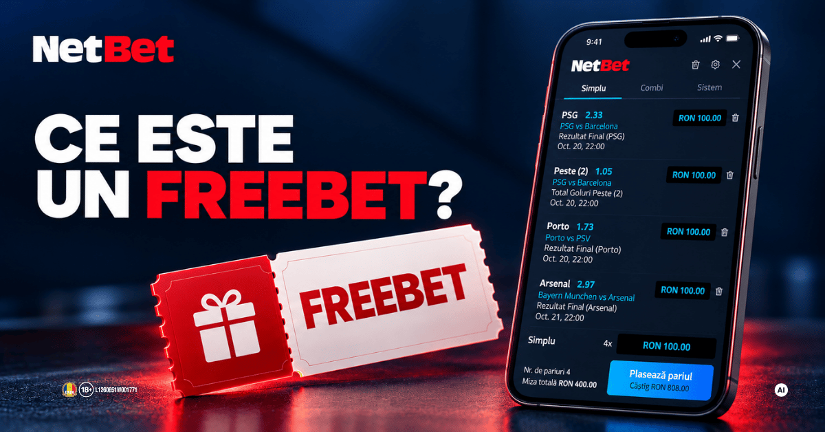 Ce este un freebet la NetBet Sport Ce este un freebet la NetBet Sport – bilet de pariuri online și voucher FREEBET